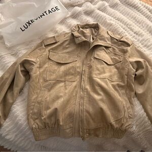 Vintage Lux Tan Military Jacket